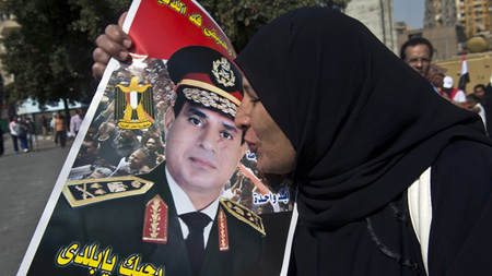 Ứng cử viên  Abdel Fattah al-Sissi đang rất được lòng dân chúng Ai Cập.